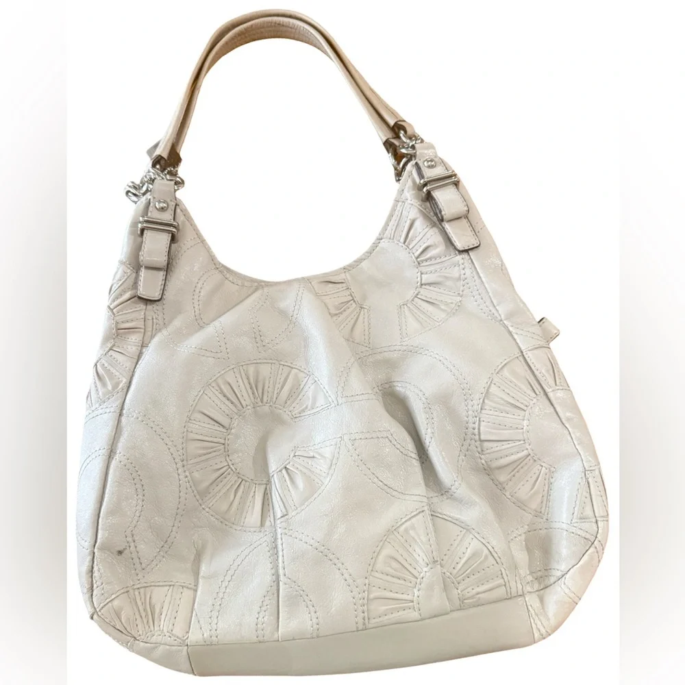 Coach White Leather Hobo Satchel